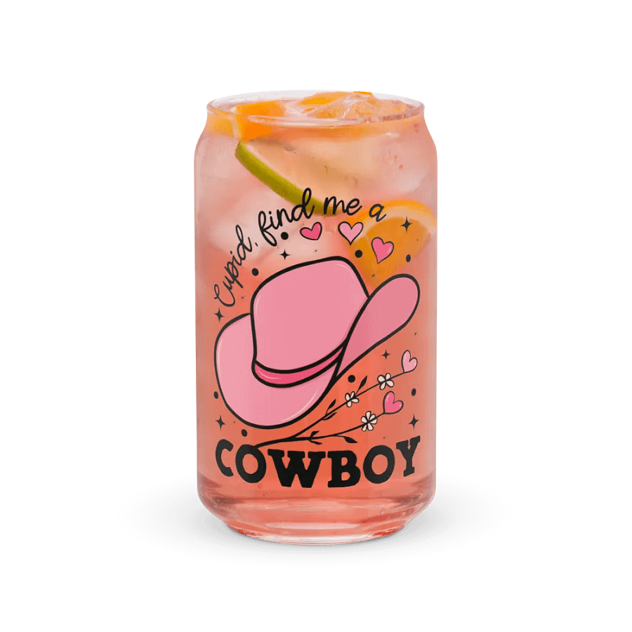 Cupid, Find Me a Cowboy Pink Hat Glass product image (7)
