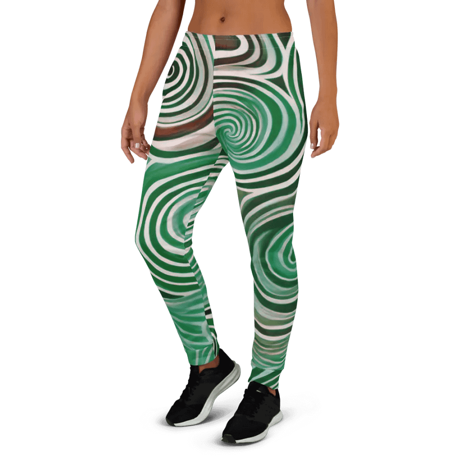 Funky Cool Green Liquid Tie-Dye Women's Joggers product image (5)
