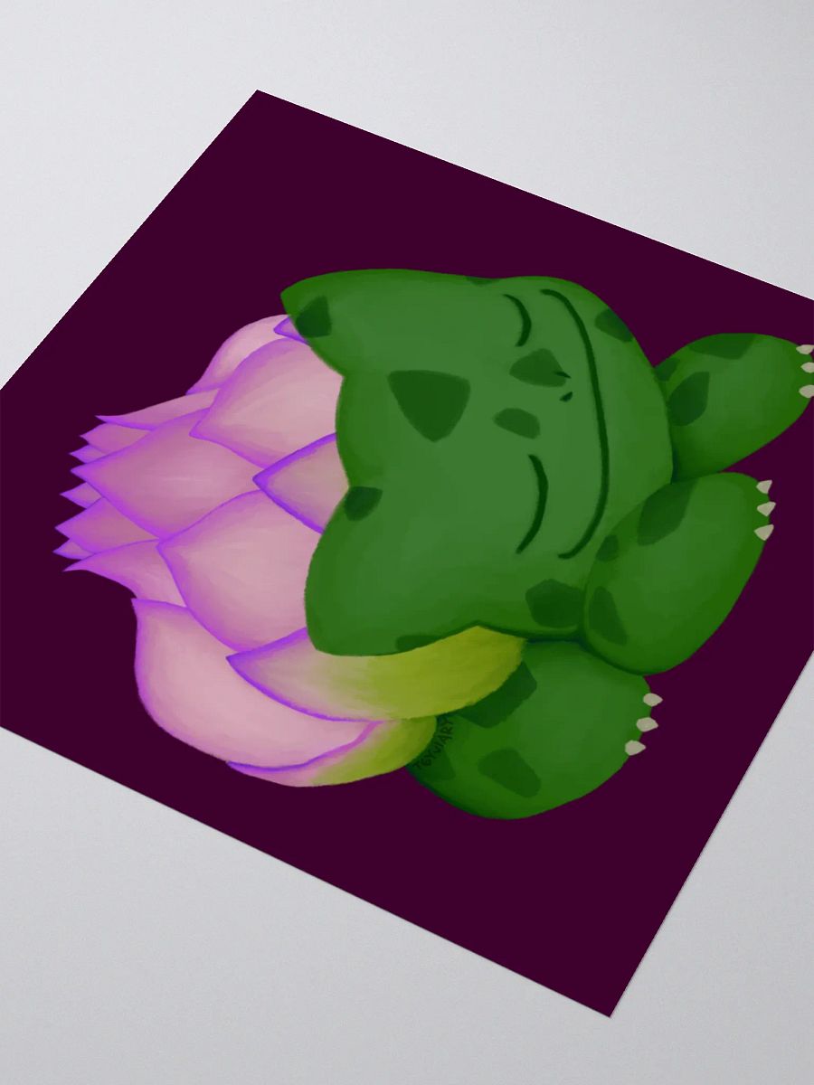 Lotus Frog Sticker (Dark Pink Background) product image (3)