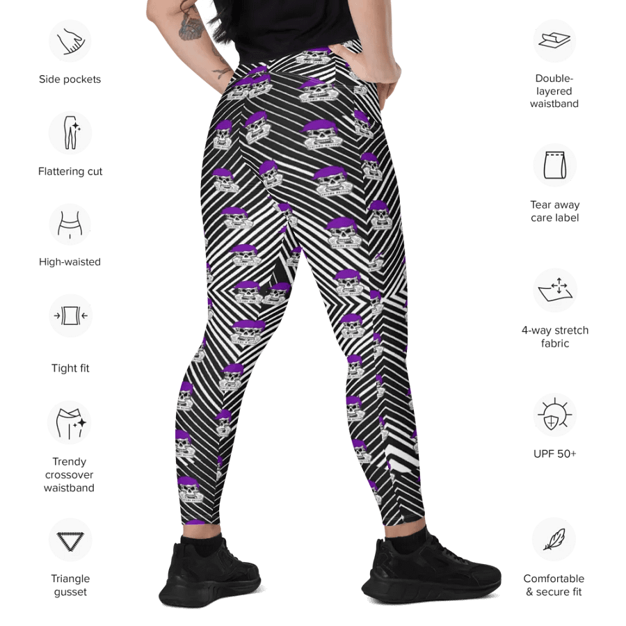 Enigma Nation All-Over Print Crossover Leggings with Pockets product image (12)