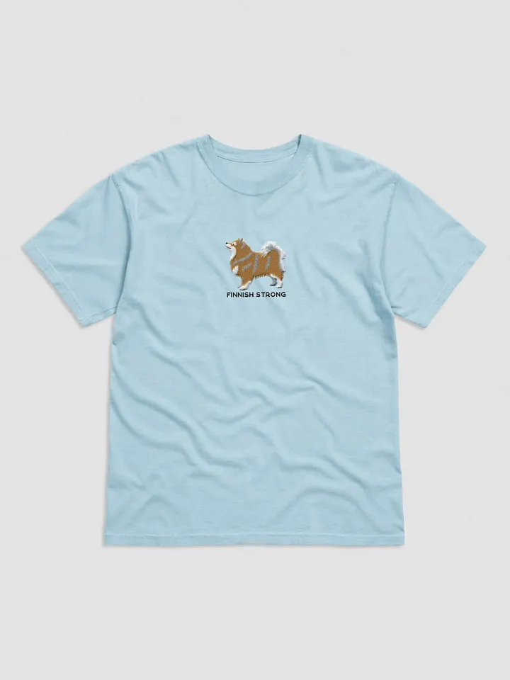 Finnish Strong T-Shirt(Embroidered) of a Finnish Lapphund(Fawn & White) product image (41)