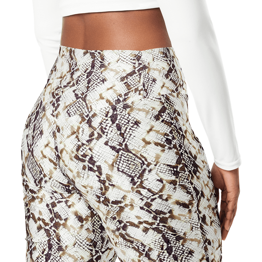 Beige Snake Skin Flare Leggings product image (6)