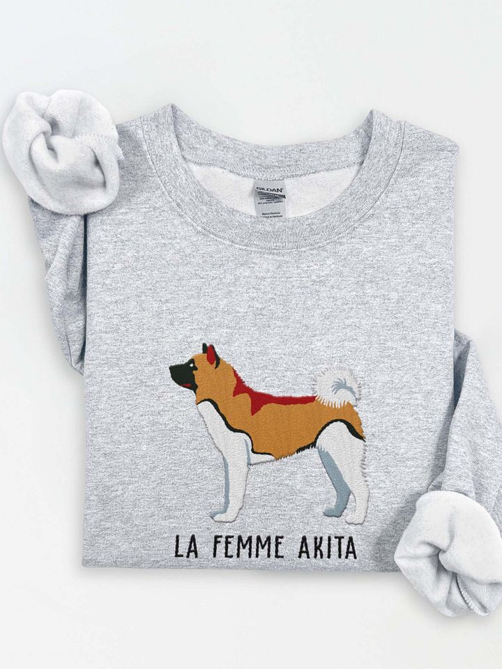 La Femme Akita Sweatshirt (Embroidered) of an American Akita product image (1)