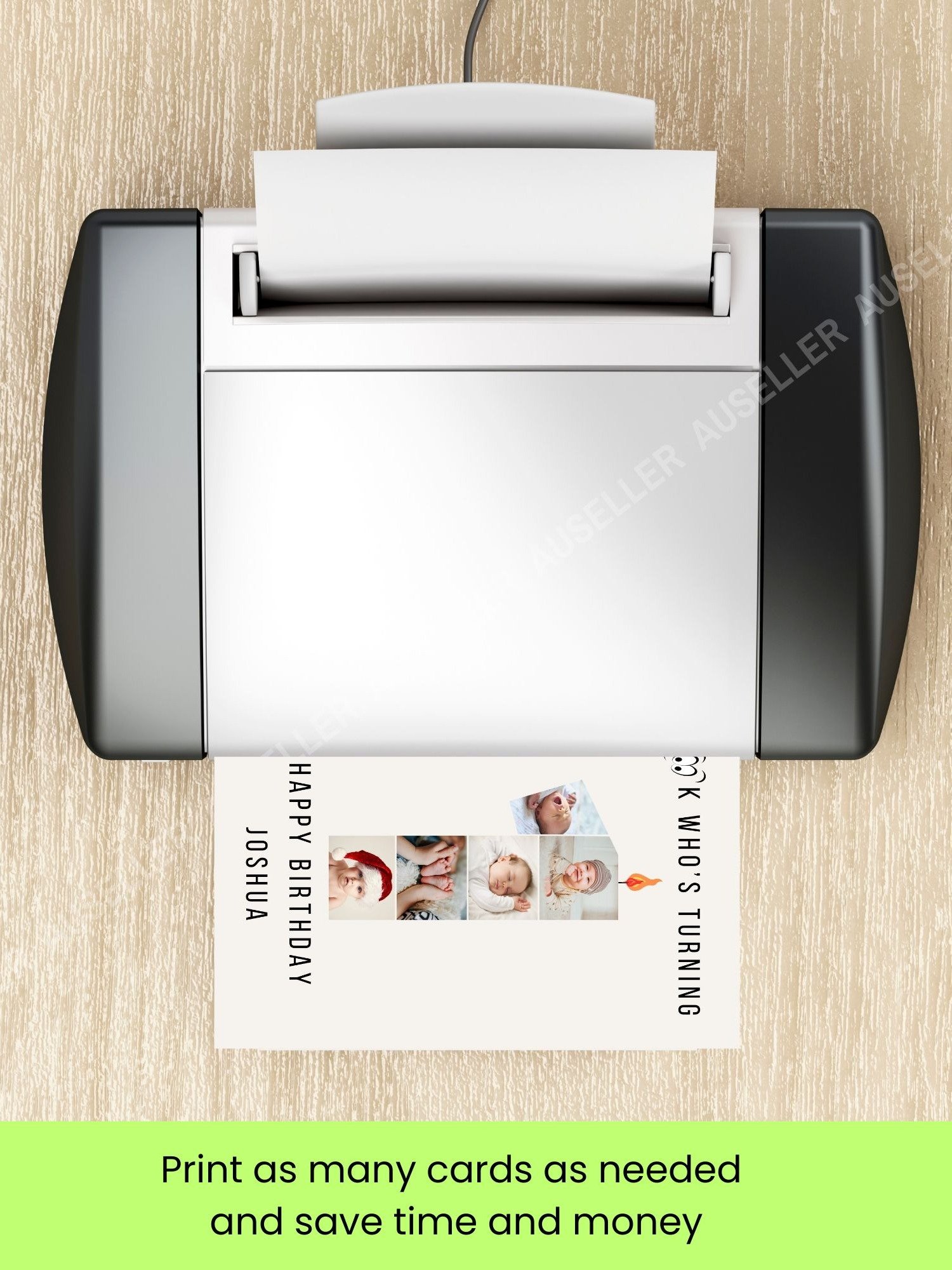 1st Birthday Number Photo Card Canva Template product image (8)