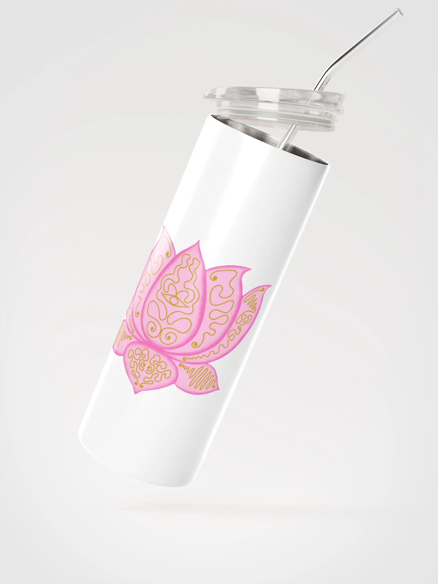 Golden Lotus Stainless Steel Tumbler product image (2)