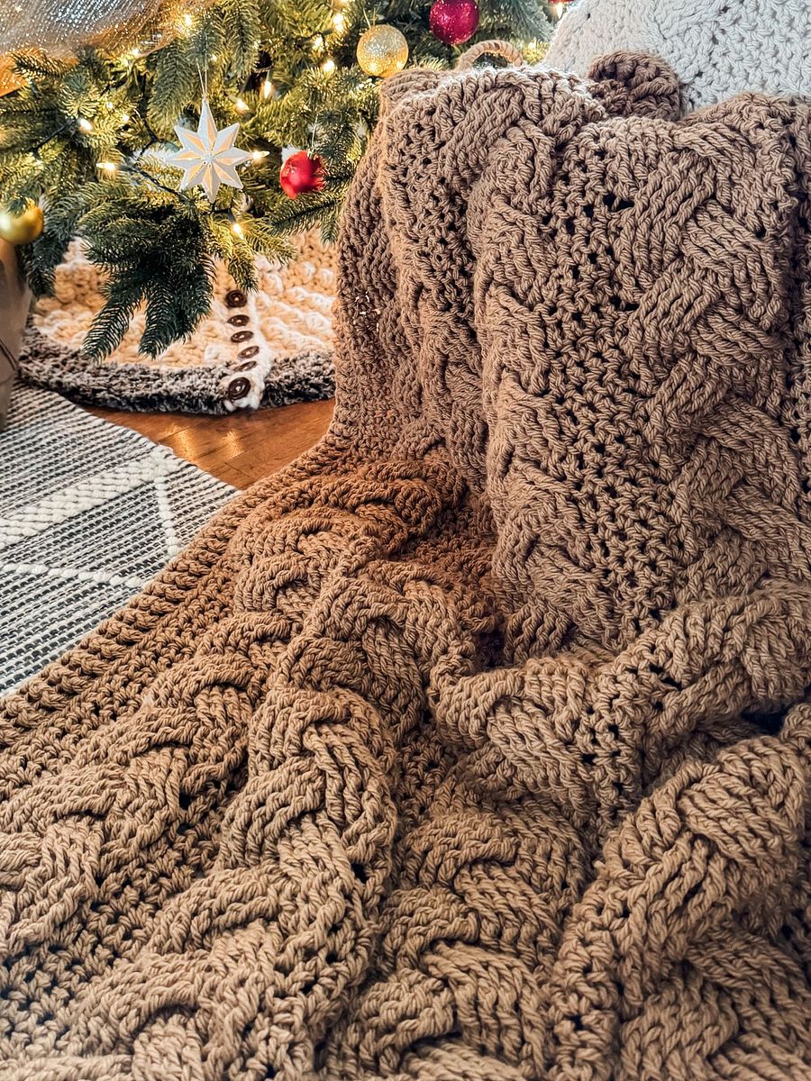 Cozy Cottage Cable Throw Crochet Pattern product image (3)