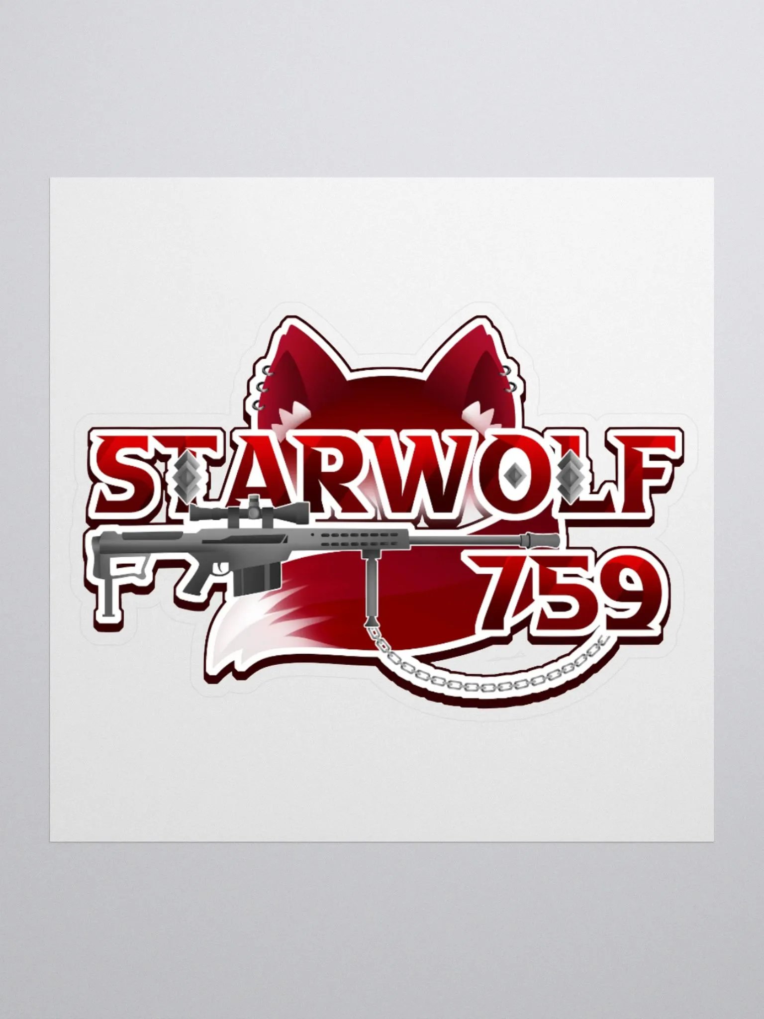 StarWolf759 logo kiss cut sticker product image (1)