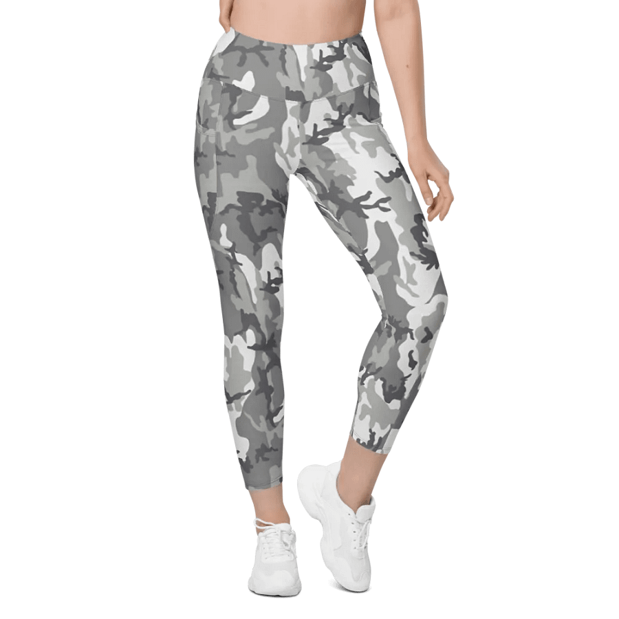 Gray Camo Leggings with Pockets product image (6)