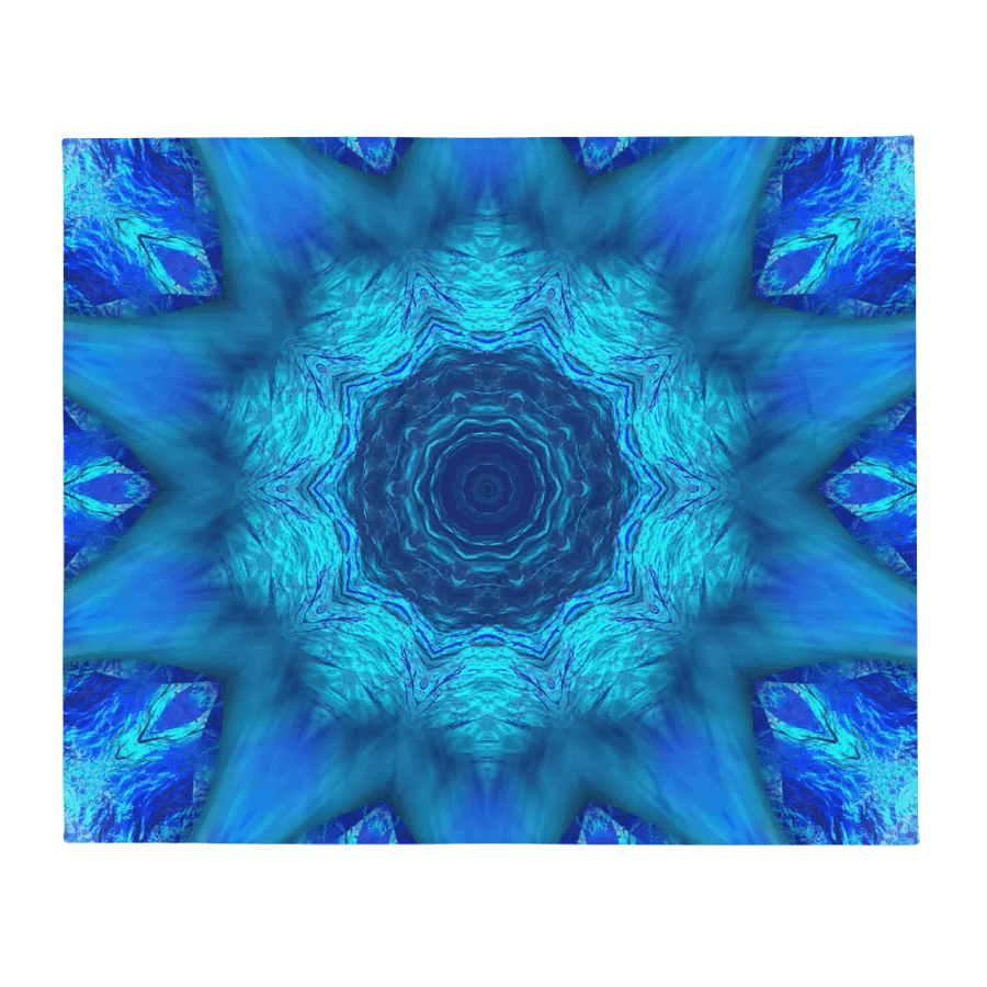 Blue Water Kaleidoscope Throw Blanket product image (13)