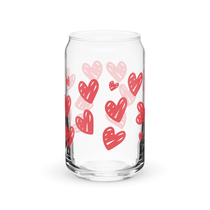 Multiple Hearts 16oz Glass with or without lid & straw product image (1)