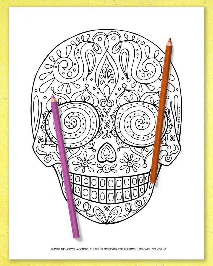 Sugar Skull Coloring Pages product image (2)