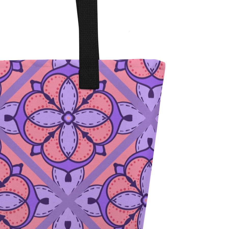 Peach and Lilac Symmetry Pattern All Over Print Tote product image (3)