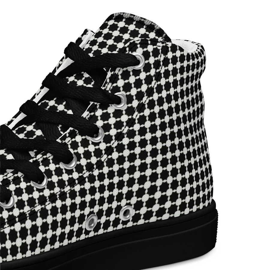 Abstract Black and White Chain Design Men's Canvas Shoe High Tops product image (49)