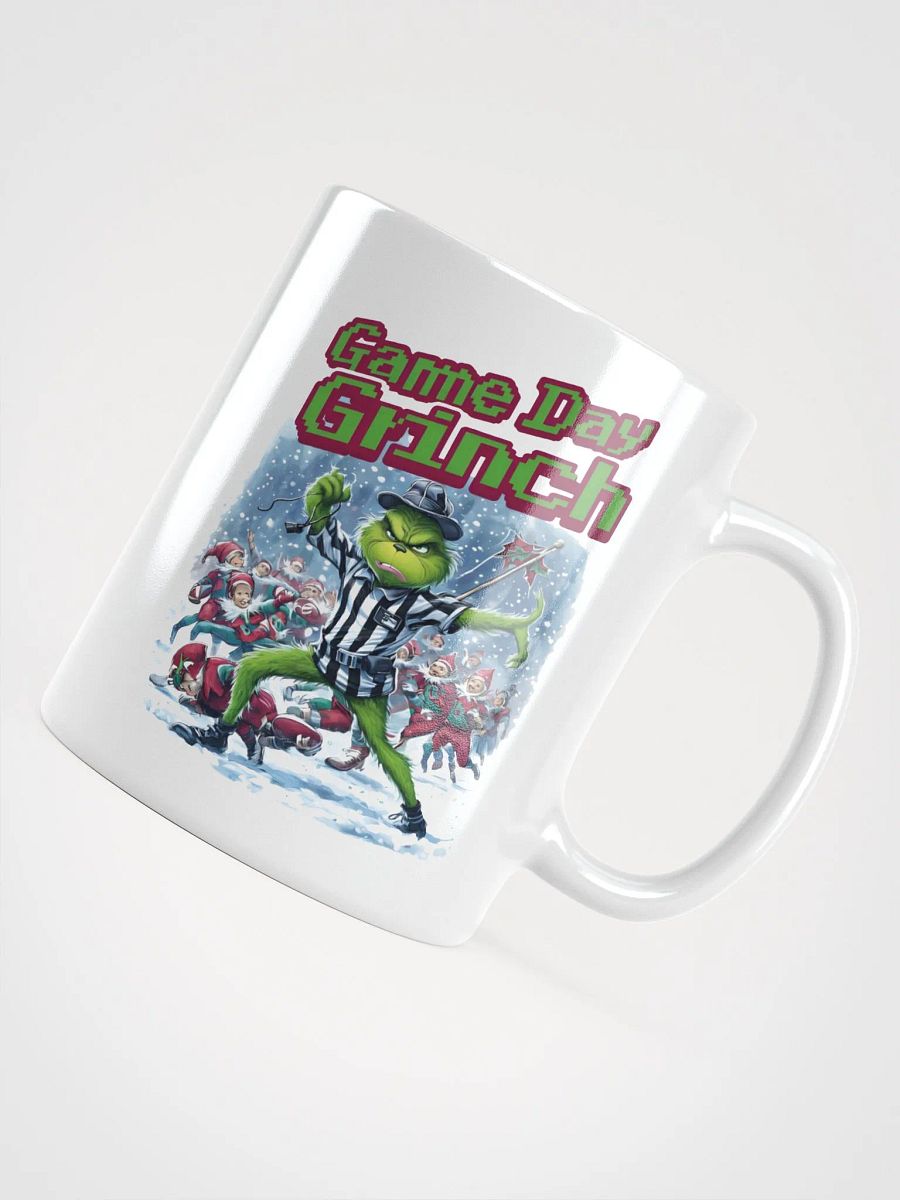 Game Day Grinch Christmas Football White Glossy Mug product image (11)
