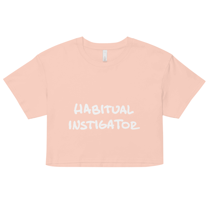 HABITUAL INSTIGATOR (white design) printed cotton crop top product image (31)