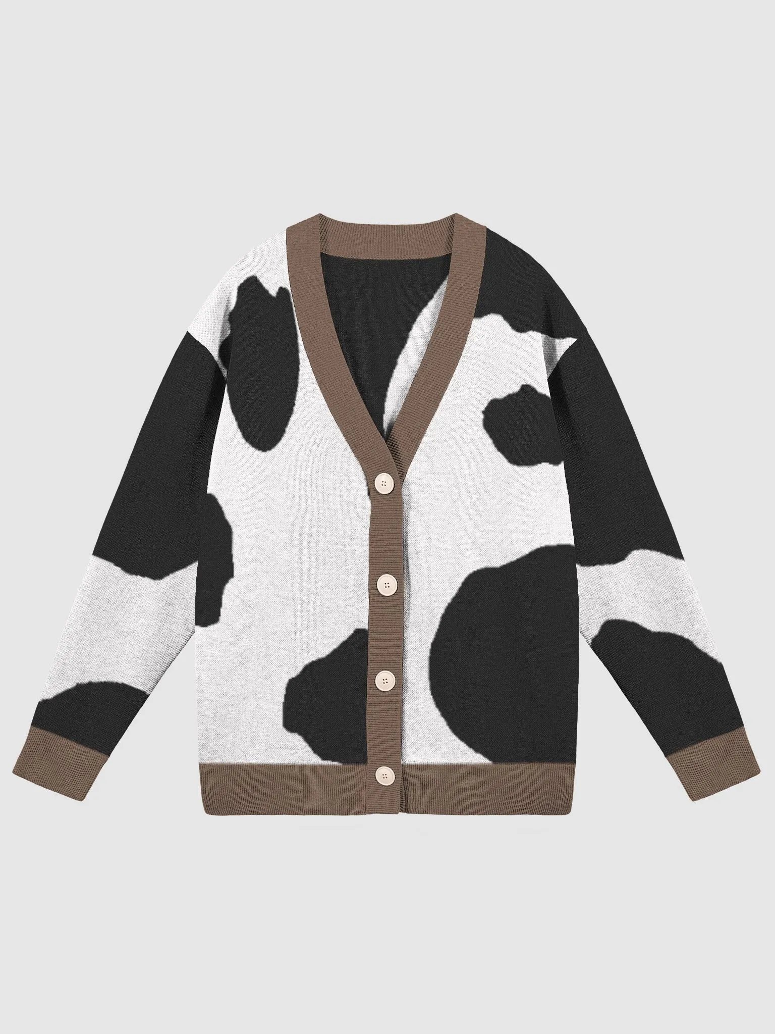 Hey Look at That: The Cow Print Knitted Cardigan – Only 100 Pieces Available! product image (1)
