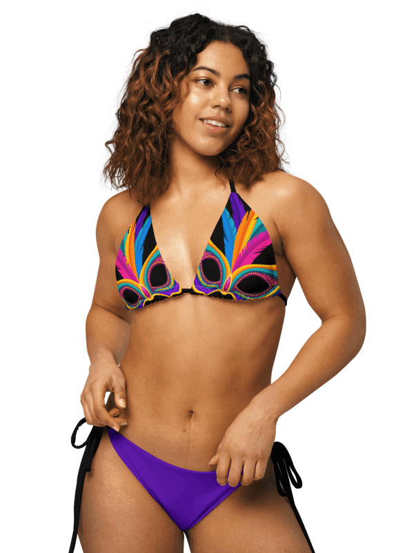 Low Rise Cheeky String Bikini, Mardi Gras Top, Purple Bottoms product image (3)