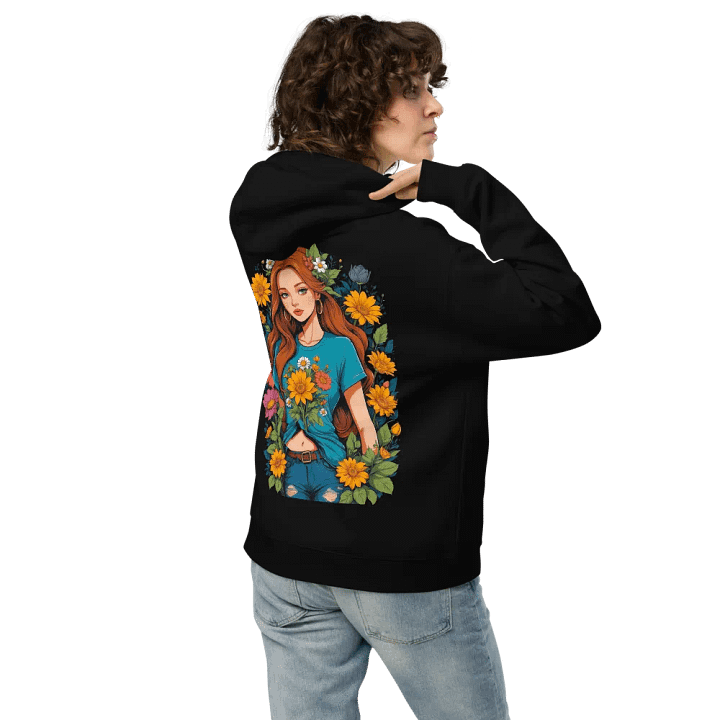 Bloomcore Flower Girl - Premium Hoodie - Black - v1 - Back Printed Design product image (2)