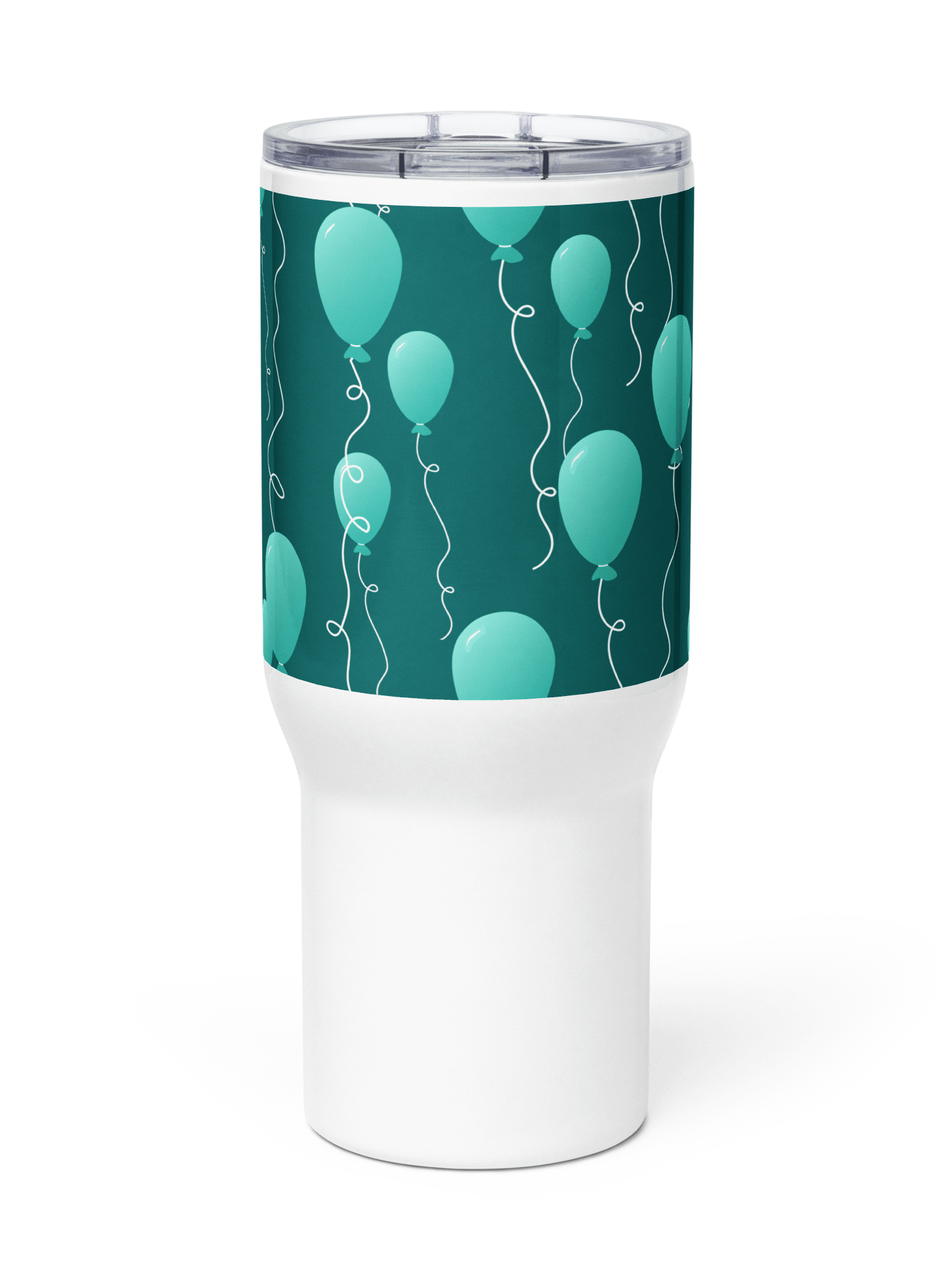Party Time! Teal Balloon Stainless Steel Travel Mug with Handle product image (9)