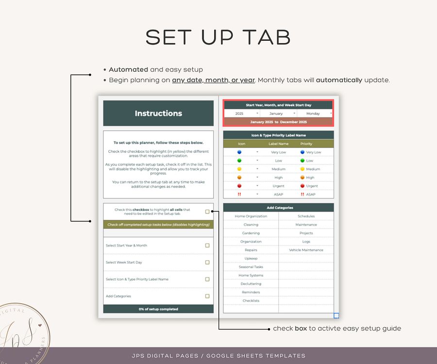 Home Maintenance Calendar, Google Sheets Template product image (3)