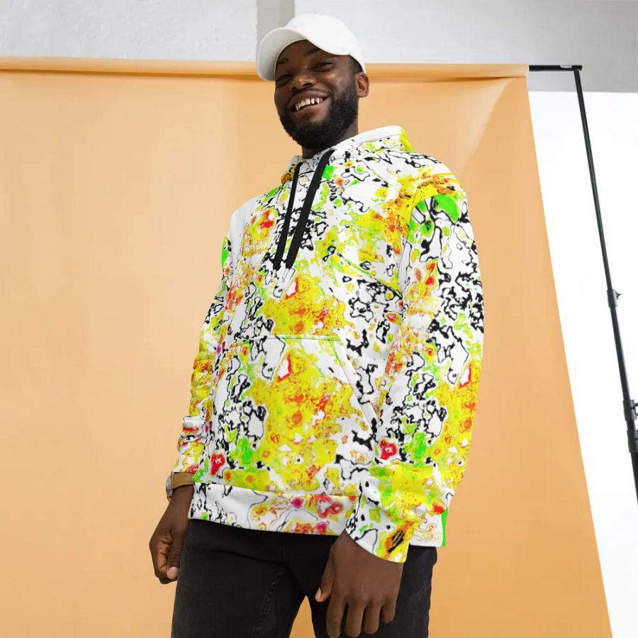 Abstract Vibrant Daisy Flower Unisex Pull Over Hoodie product image (4)