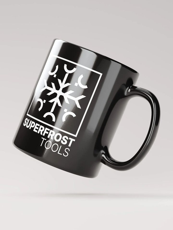 Smaller logo black ceramic mug product image (3)