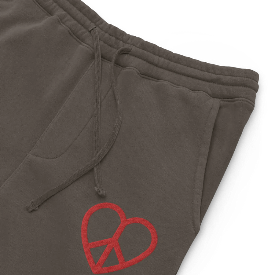 Embroidered Peace-Heart Sweatpants with Pockets (Red Heart) product image (7)