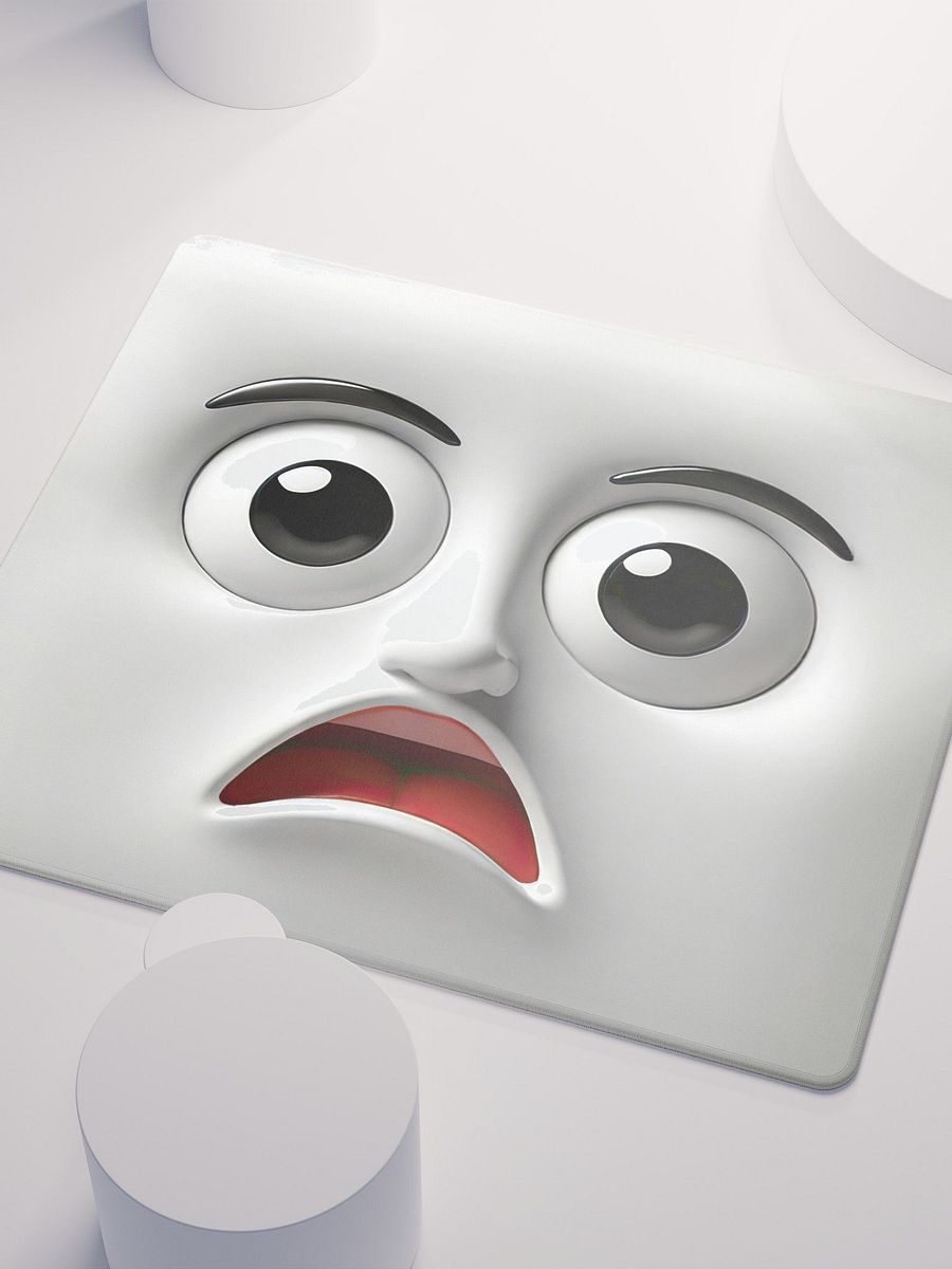 Surprised Cartoon Face Gaming Mouse Pad: Level Up Your Gaming Experience! product image (3)