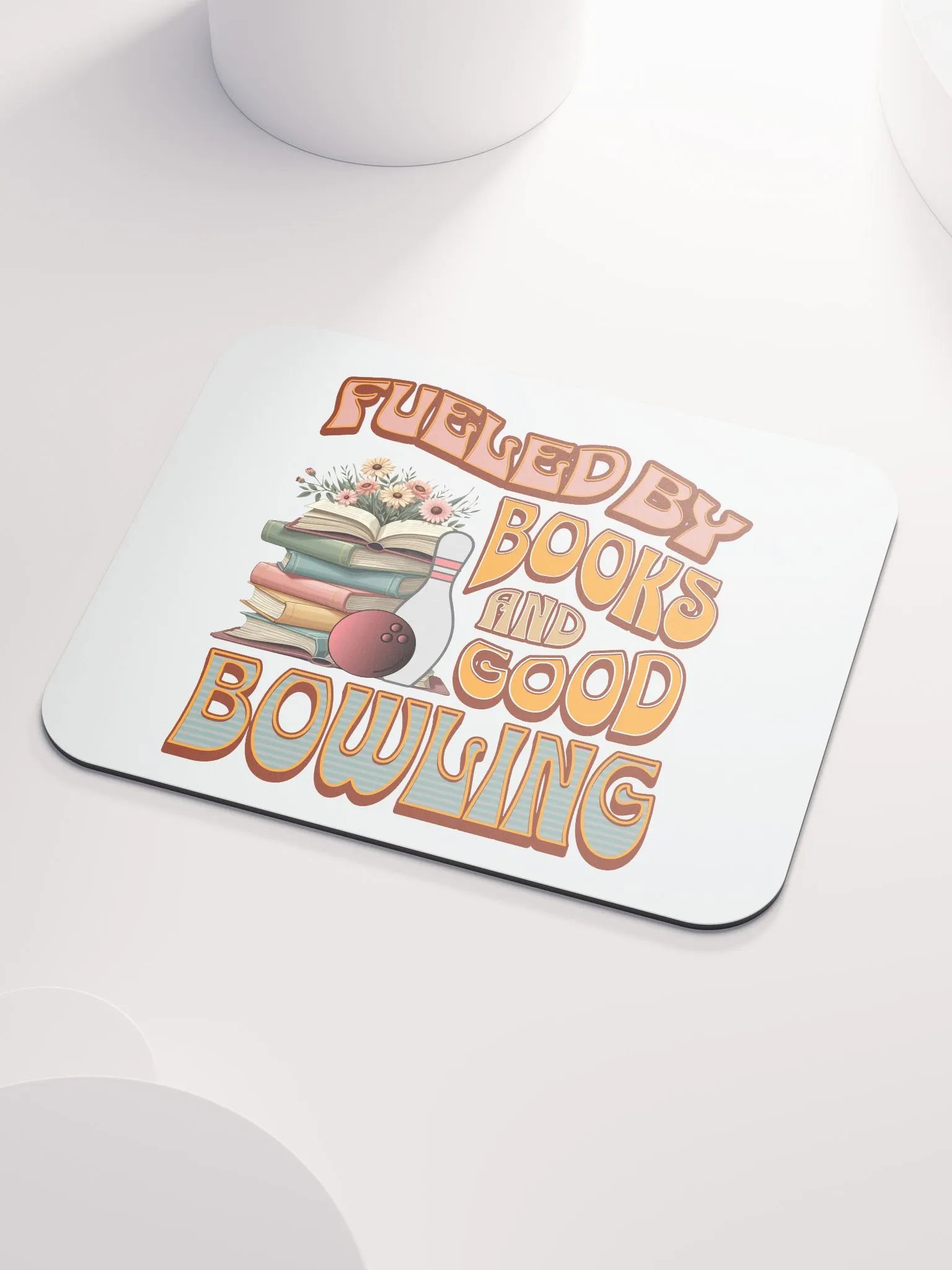 Fueled By Books And Good Bowling Literary Leisure Mouse Pad product image (3)