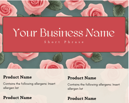 Classic Rose Cake Tasting Label Templates product image (6)