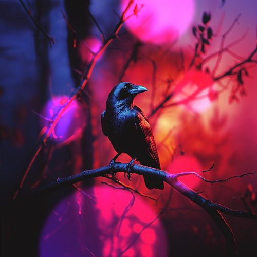 Discover the glow of neon dreams, this raven reminds us that beauty can thrive in the shadows. 🌌✨
Is it a messenger or a myst...