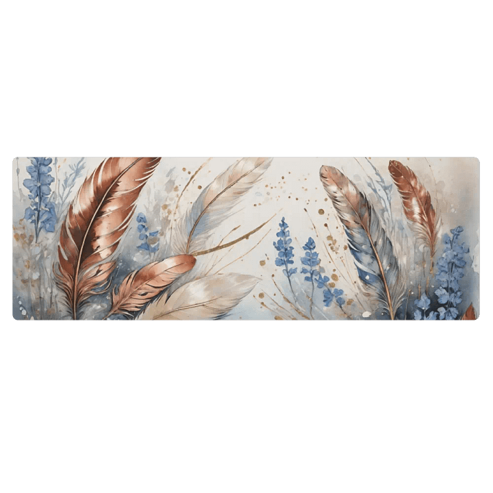 Gold Dust Feather Serenity Yoga Mat product image (1)