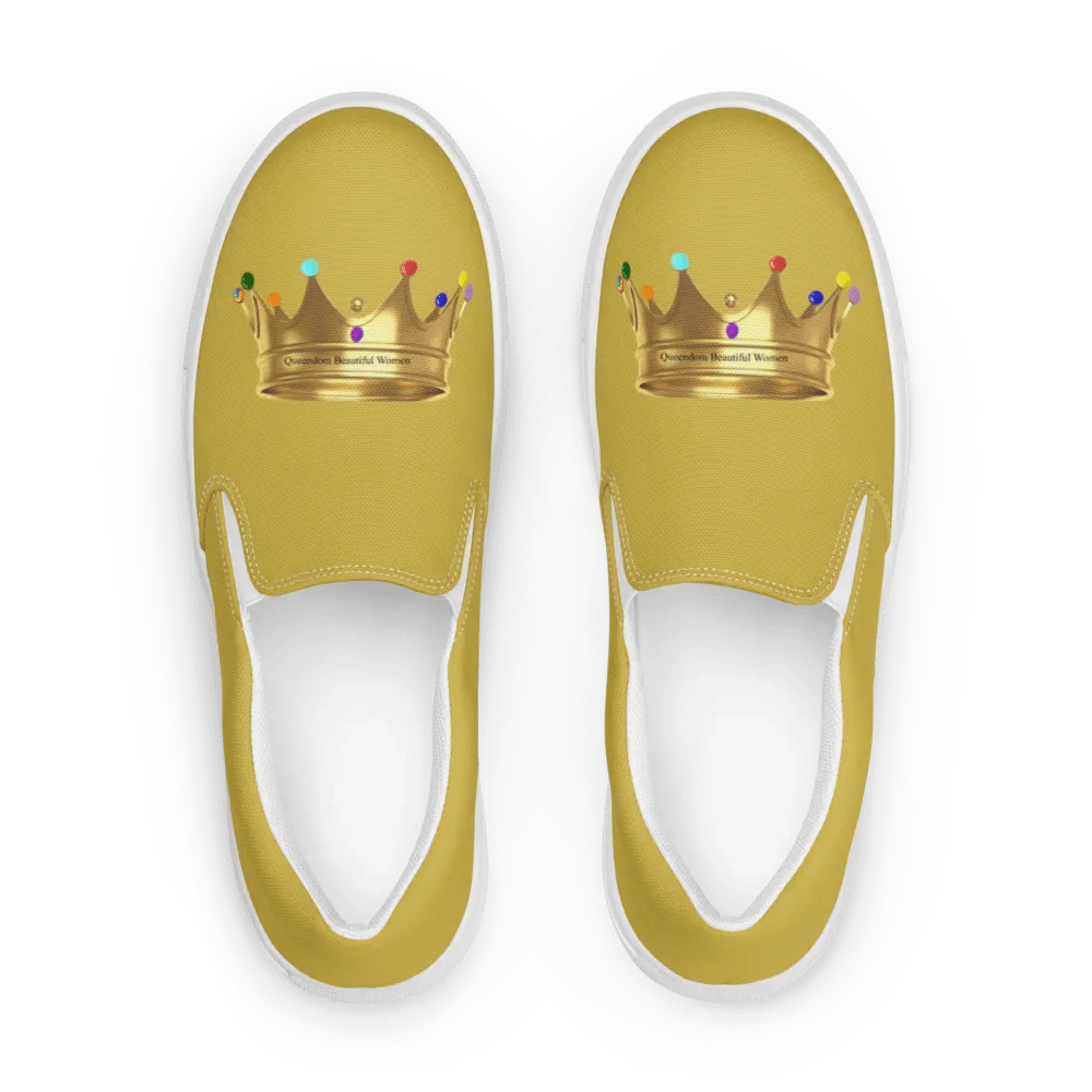 Queendom Beautiful Women Crown Canvas Shoes /GoldTM) product image (1)
