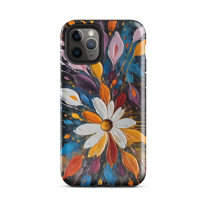 Tough Phone Case for iPhone® - Palette Knife Oil Painting of Colorful Abstract Flowers product image (2)