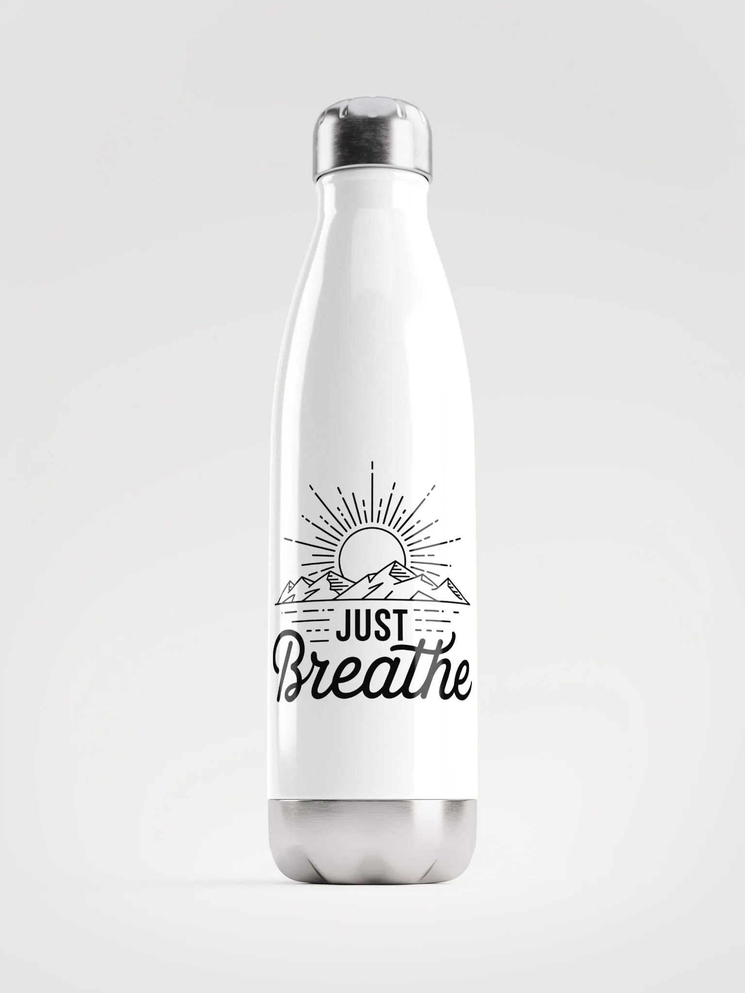 'Just Breathe' Steel Water Bottle product image (2)