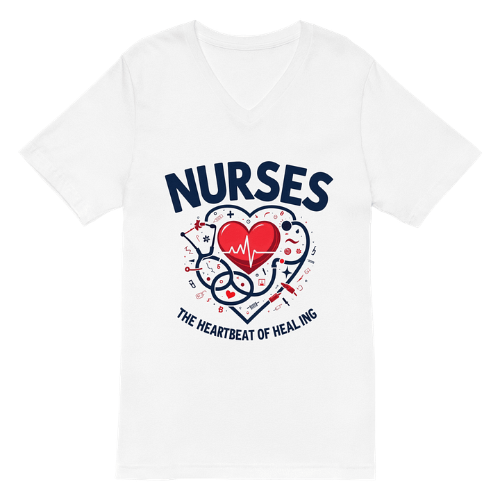 Heartbeat, Healing, stethoscope, nurses V-Neck Tee product image (2)