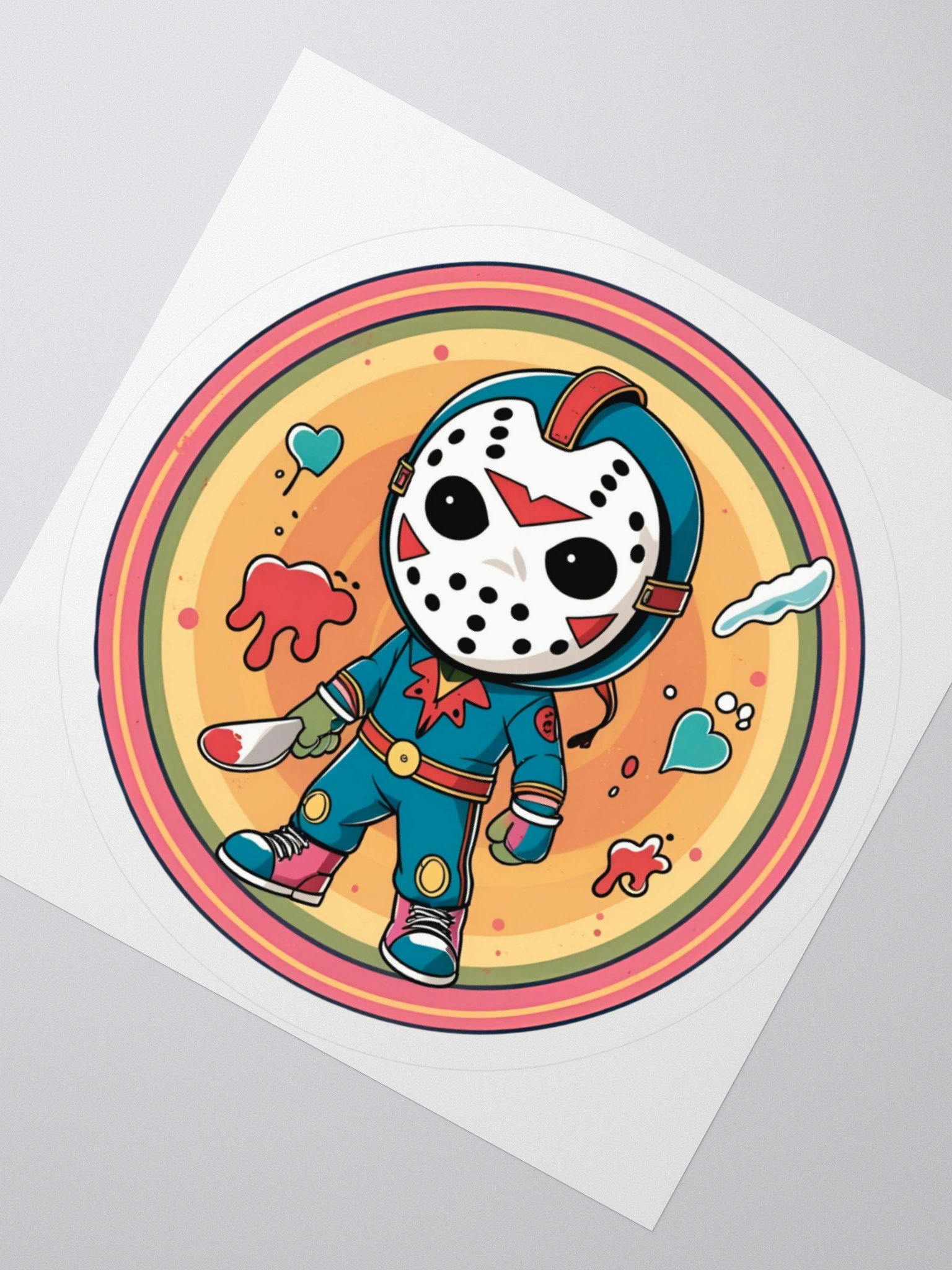 Retro Horror Hockey Mask Sticker product image (6)