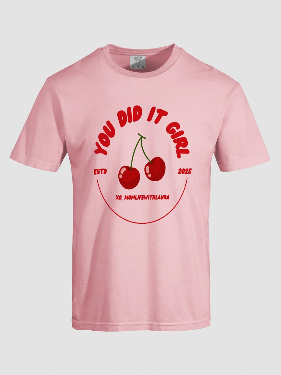 You Did it Girl Cherries Comfort Colors Tee - Red/Pink product image (5)