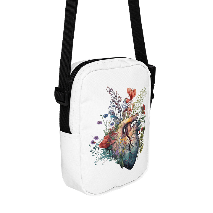 Wildflower Anatomy Heart Utility Crossbody Bag – Watercolor Floral product image (1)