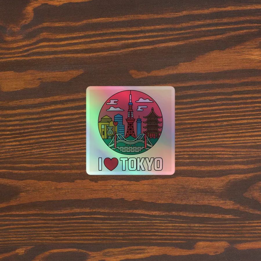 I love Tokyo Kiss-Cut Holographic Sticker Sheet product image (3)