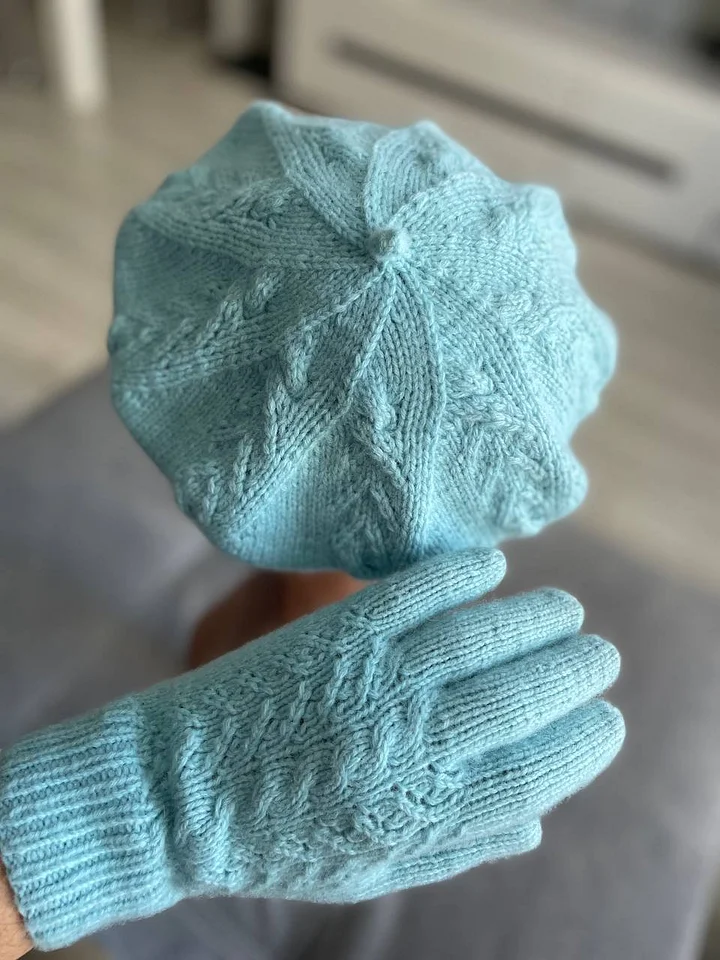 Схема вязания. Комплект: берет+перчатки. product image (2)