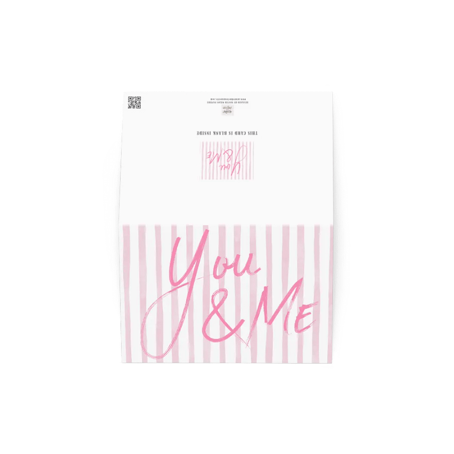 Whimsical Pink Stripe Couple's Valentine Card product image (5)