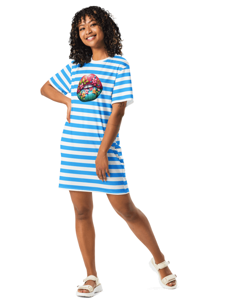 Blooming Lips Blue Tee Summer Dress product image (1)