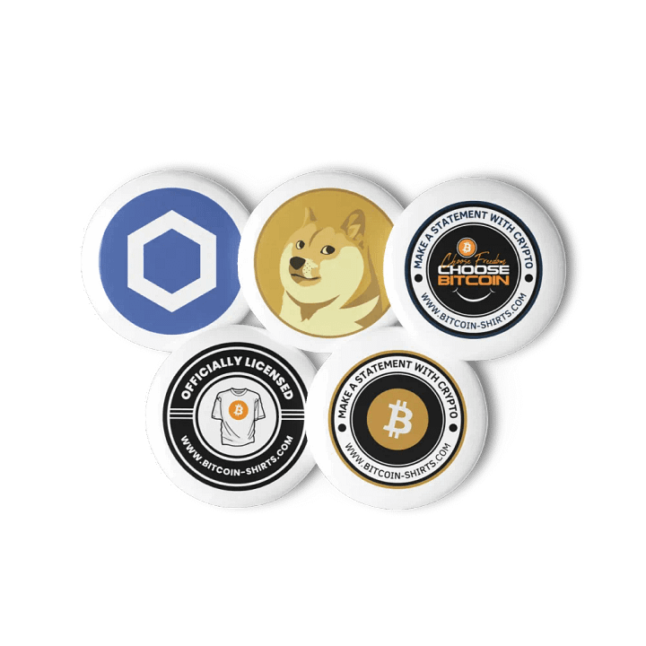 Golden Cryptos Logo Pin Buttons Set product image (1)