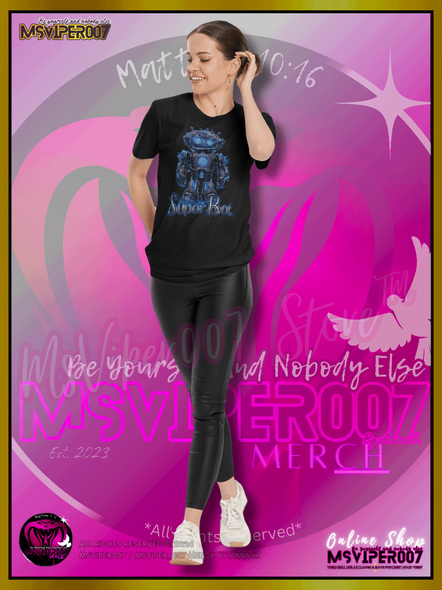 T-Shirt - MsViper007's "Super Bot [blue electric]" Gaming Comfort T-shirt By Anna H. product image (6)