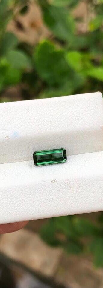 NATURAL TOURMALINE GEMSTONE FOR WIRE WRAPPING JEWELRY EMERALD CUT CHROME COLOR product image (6)