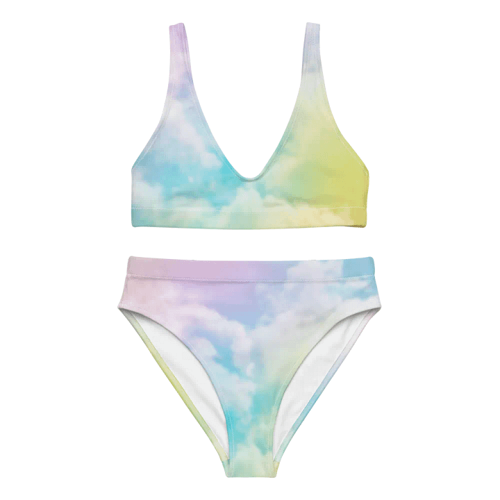 Blur cloud rainbow Design High Waisted Bikini - V5 product image (2)