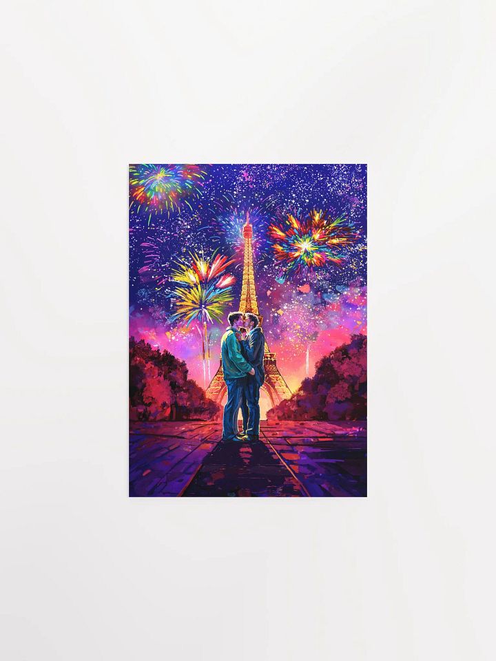 The Kiss In Paris - Romantic Gay Couple Matte Poster product image (4)
