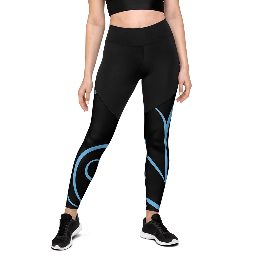 Flowing Blue Flourish All-Over Print Sports Leggings product image (31)