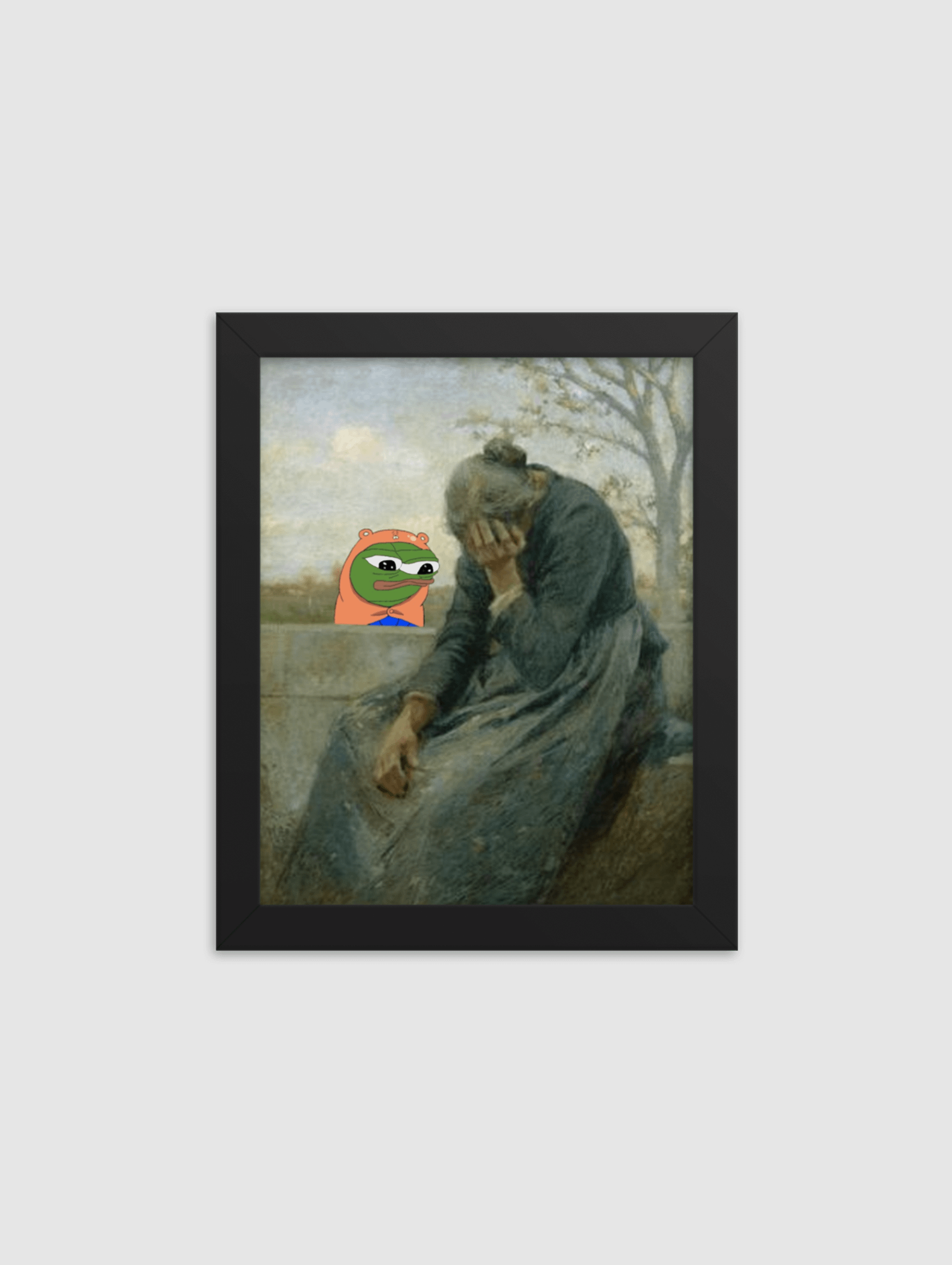 Despairing Woman With Peepo Friend Print product image (1)
